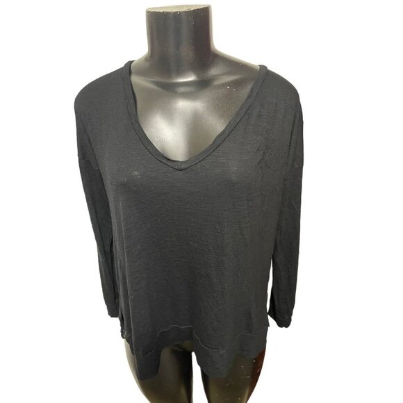 XS Madewell Long Sleeve V-Neck Oversize Womens Top Tshirt - Picture 2 of 11